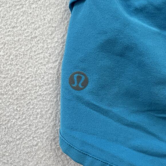 Lululemon Women Solid Bright Kayak Blue 4-way Mid Rise 2.5" Run Speed Short 6 - Picture 7 of 8